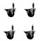 Service Caster 3'' Phenolic Swivel 1'' Expanding Stem Caster Set with Brake, 4PK SCC-EX20S314-PHS-PLB-1-4 - alternate 1